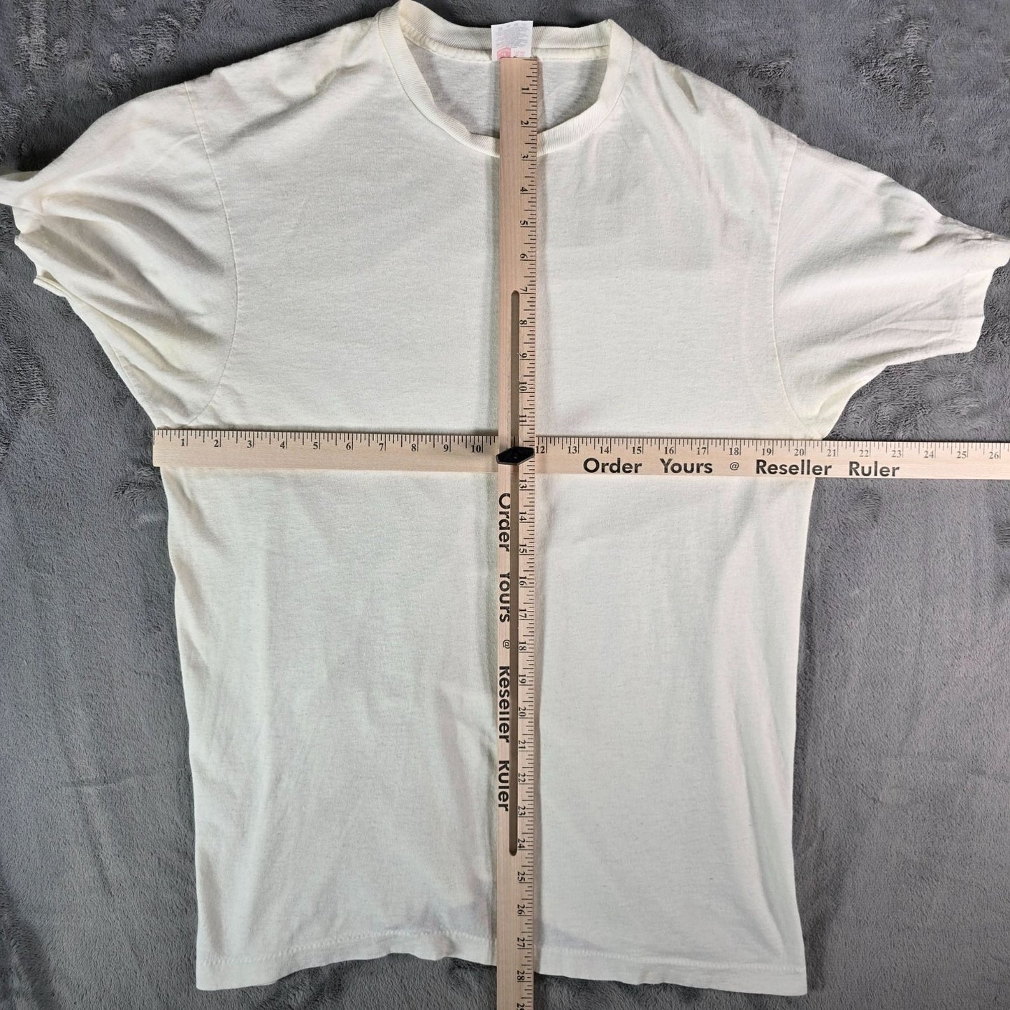 Vintage 1990s Hanes Blank White Single Stitch Crew Neck Cotton T-Shirt (M/L)
