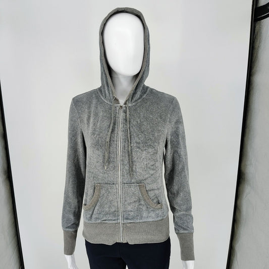 2010s Victoria's Secret VSX Sexy Sport Grey Zip-Up Hoodie Jacket (Small)