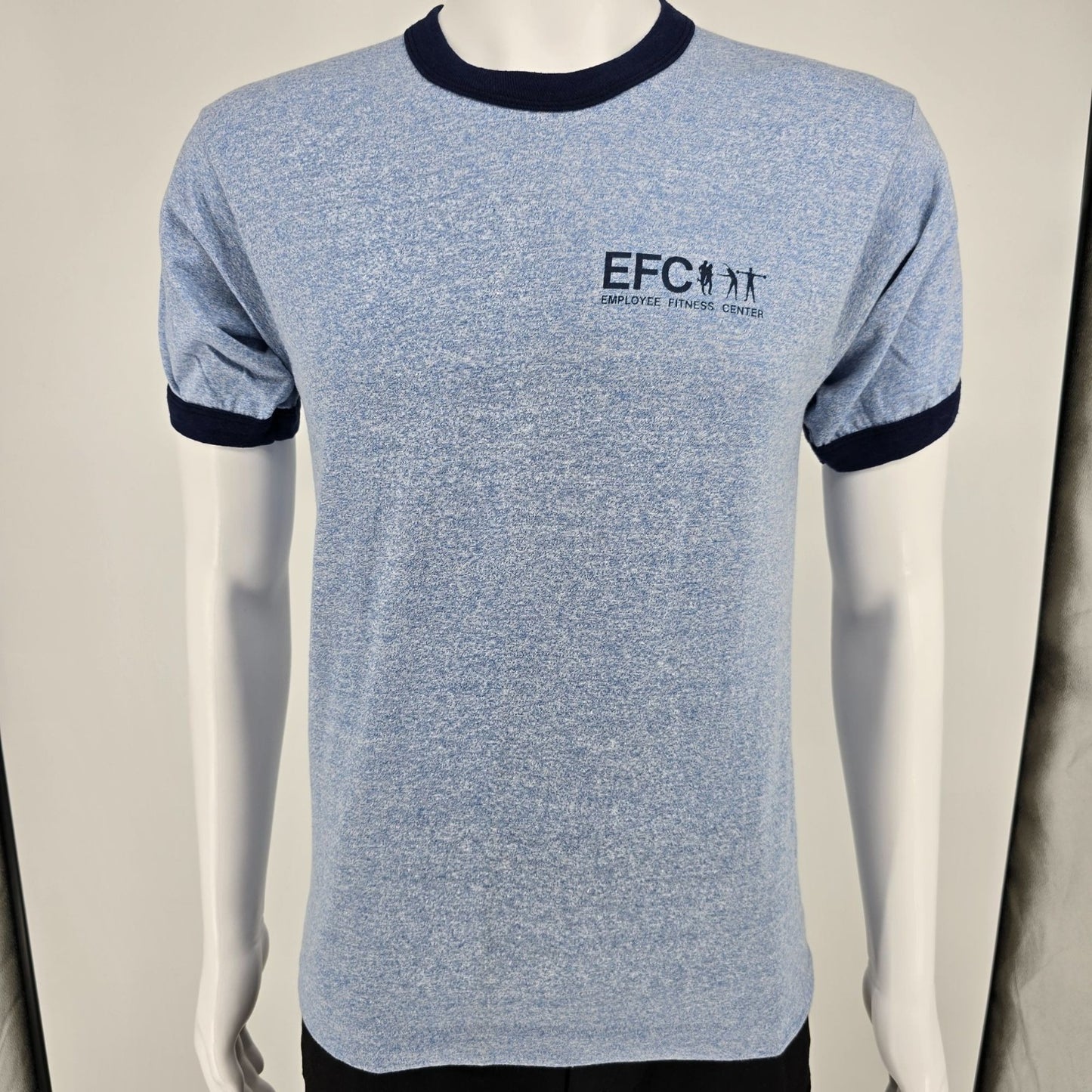 Vintage 1980s Screen Stars EFC Employee Fitness Center Ringer Tee T-Shirt (S/M)