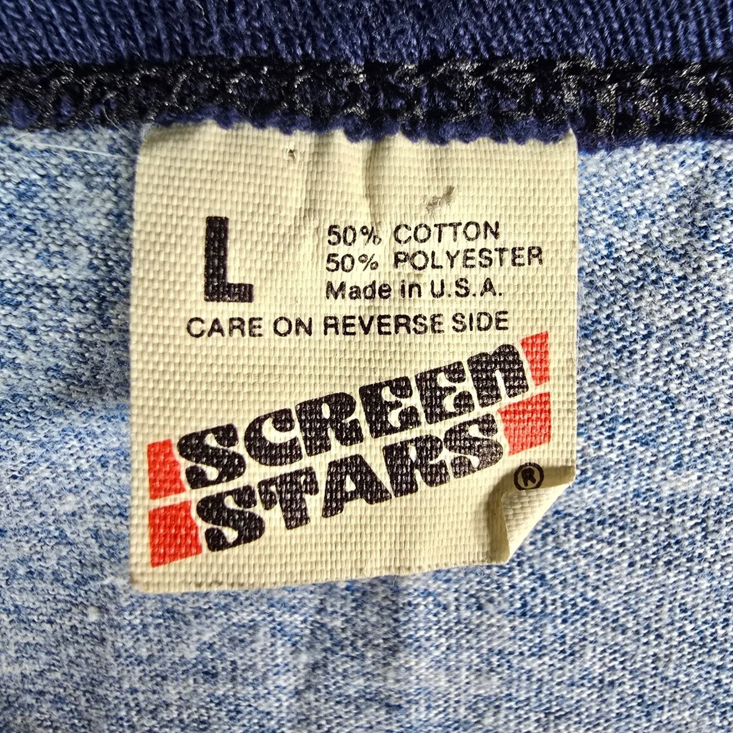 Vintage 1980s Screen Stars EFC Employee Fitness Center Ringer Tee T-Shirt (S/M)