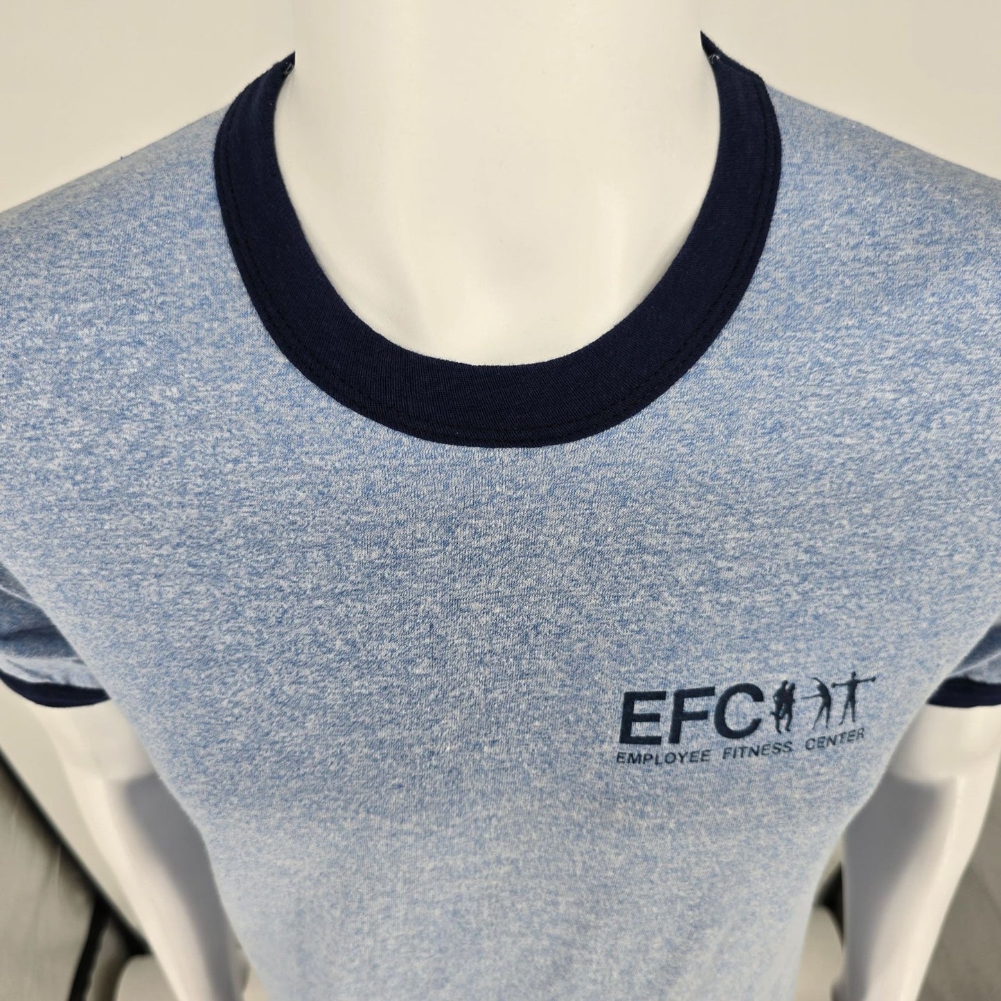 Vintage 1980s Screen Stars EFC Employee Fitness Center Ringer Tee T-Shirt (S/M)