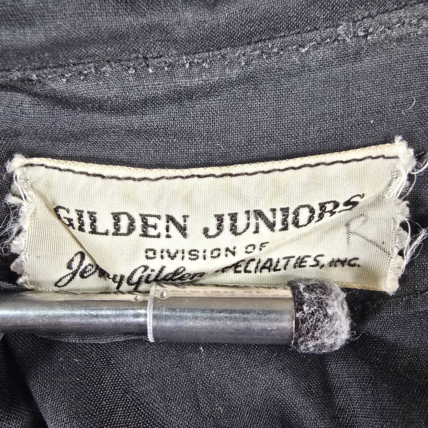 Vintage 1950s Gilden Juniors Black Sleeveless Fit and Flare Day Dress (XS) *Fair