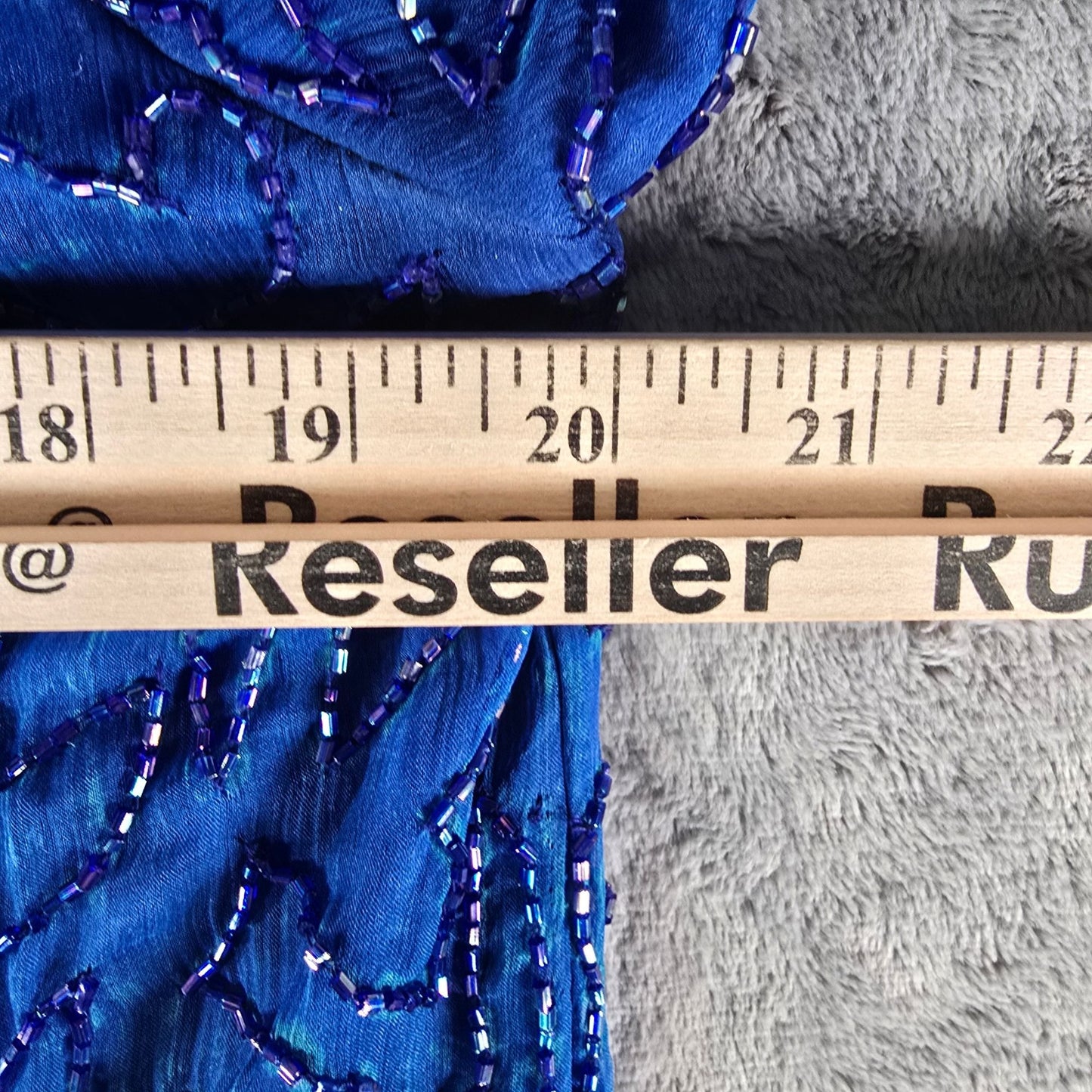 Vintage 1990s Anujan Creation Cobalt Blue Silk Beaded Evening Jacket (M)