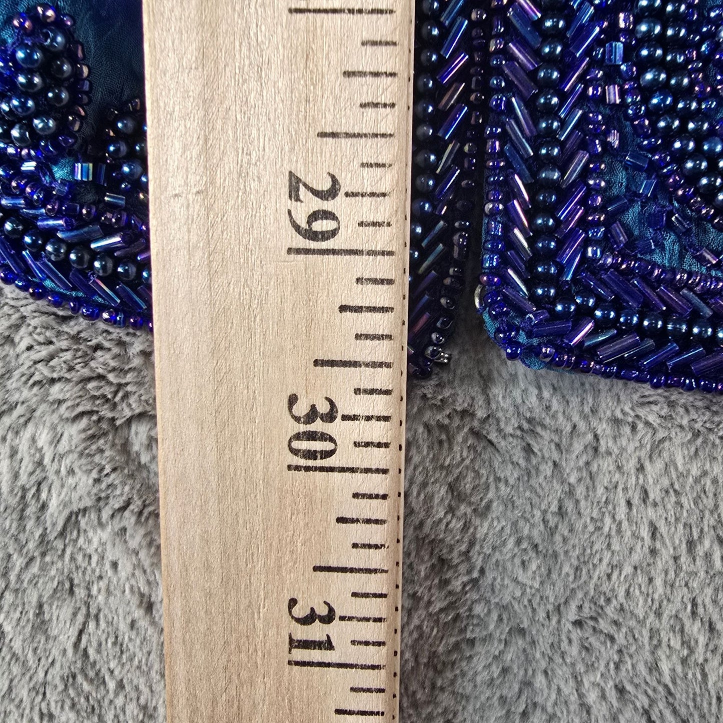 Vintage 1990s Anujan Creation Cobalt Blue Silk Beaded Evening Jacket (M)