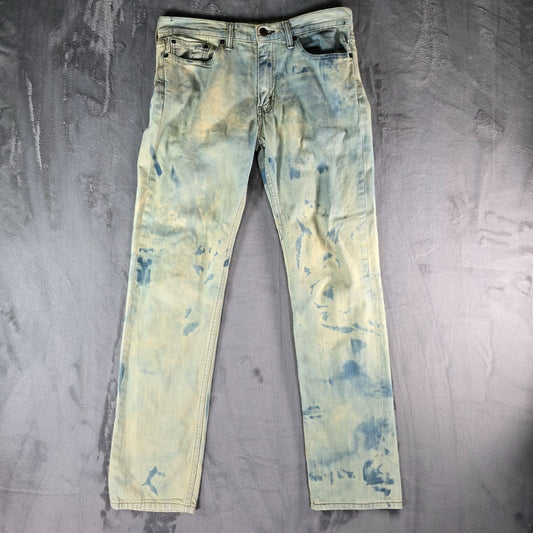 2010s Levi's 514 Straight Fit Custom Bleach Dyed Men's Denim Jeans (32x33)