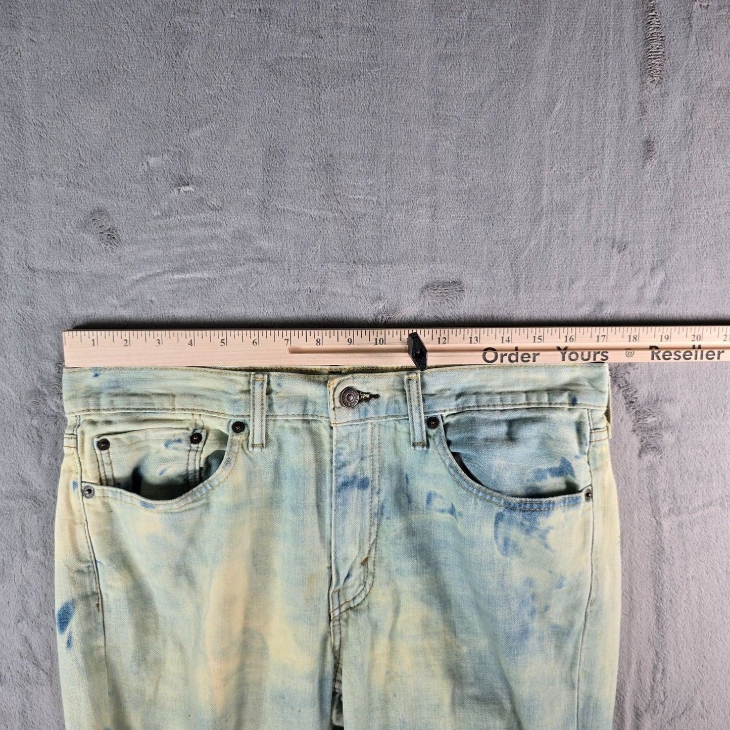 2010s Levi's 514 Straight Fit Custom Bleach Dyed Men's Denim Jeans (32x33)