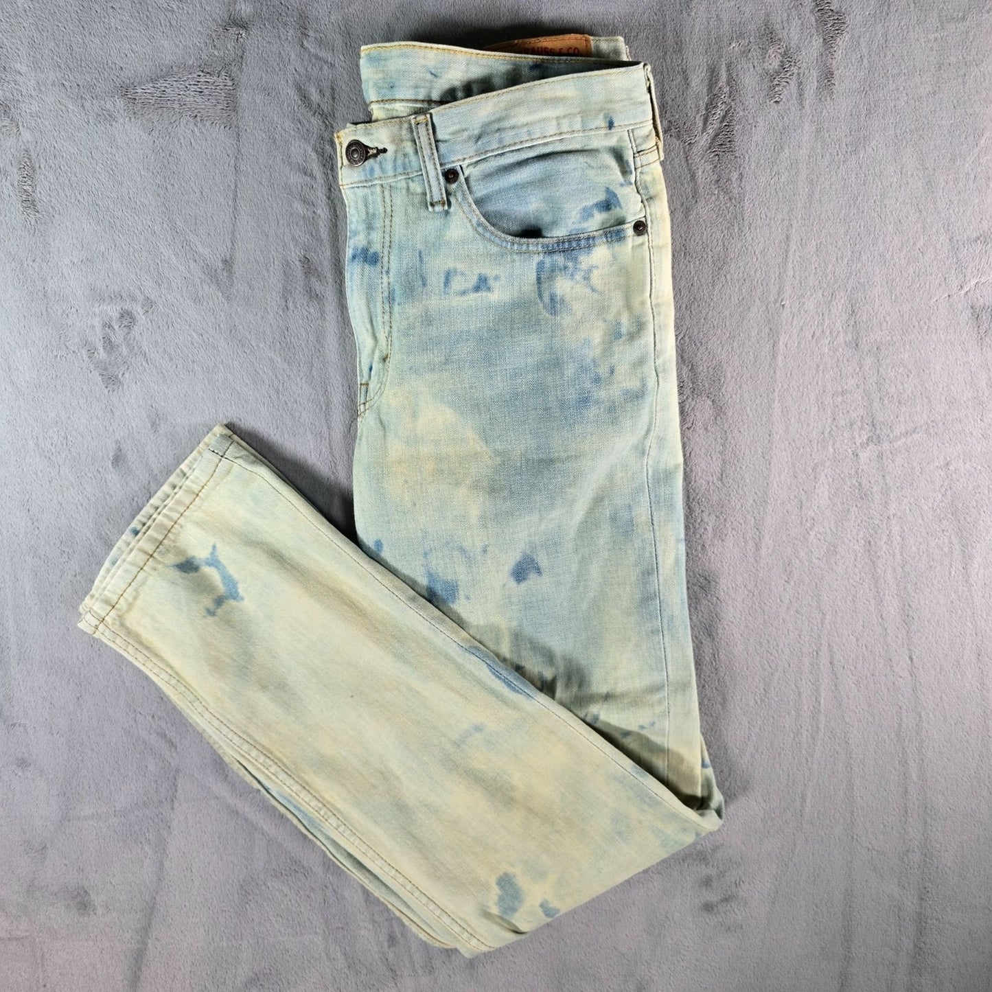 2010s Levi's 514 Straight Fit Custom Bleach Dyed Men's Denim Jeans (32x33)