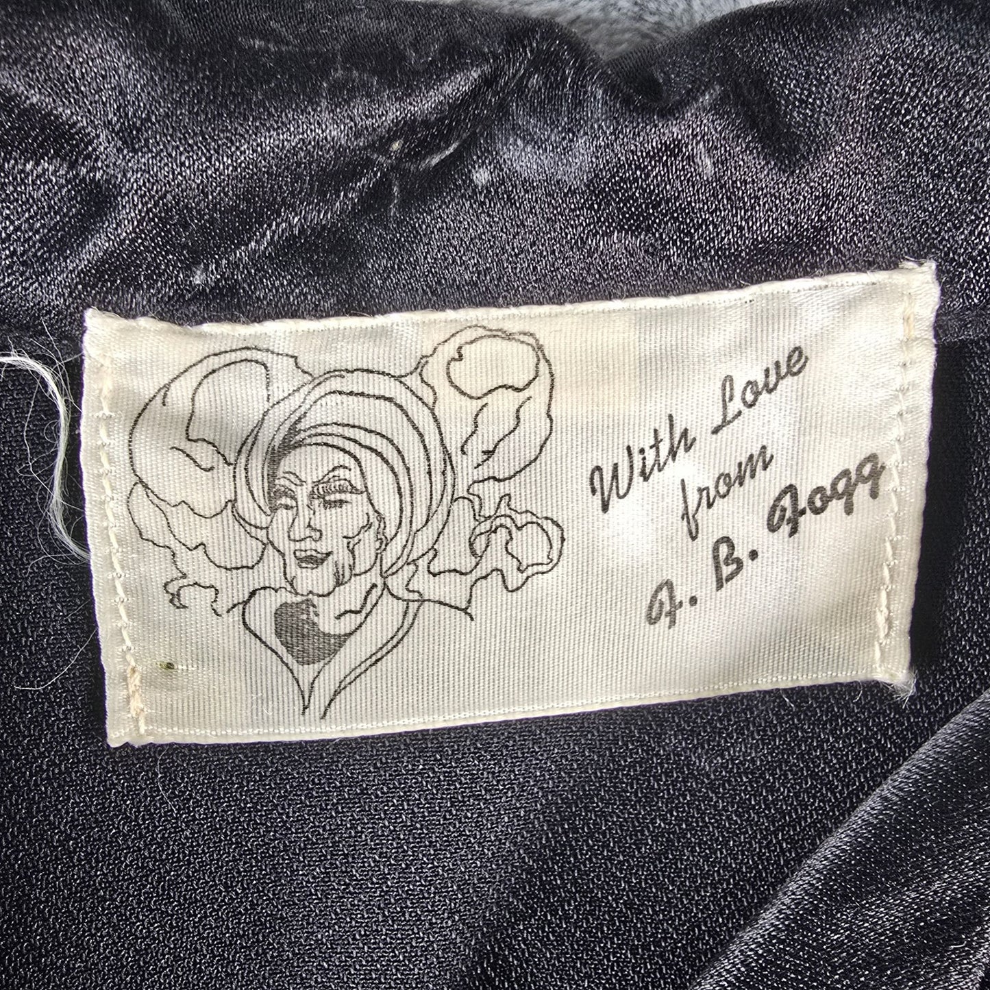 Vintage 1970s With Love from F.B. Fogg Black Floral Print Satin Blouse (L)