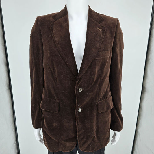 Vintage 1990s Espirit by Campus Brown Velvet Blazer Sport Coat (40L) *Fair/Good