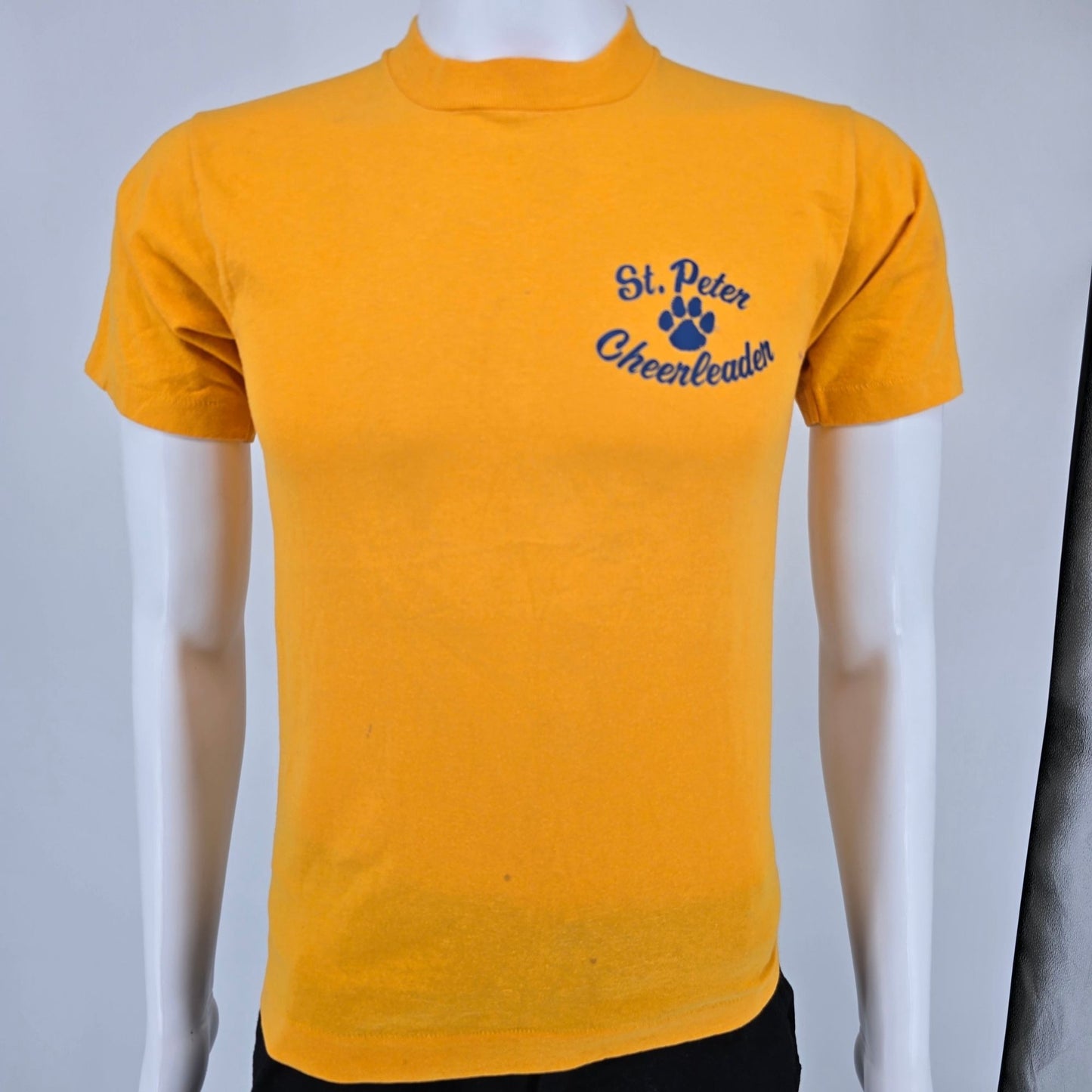 Vintage 1990s Screen Stars Best St. Peter Cheerleader Tiger Paw T-Shirt (XS/S)