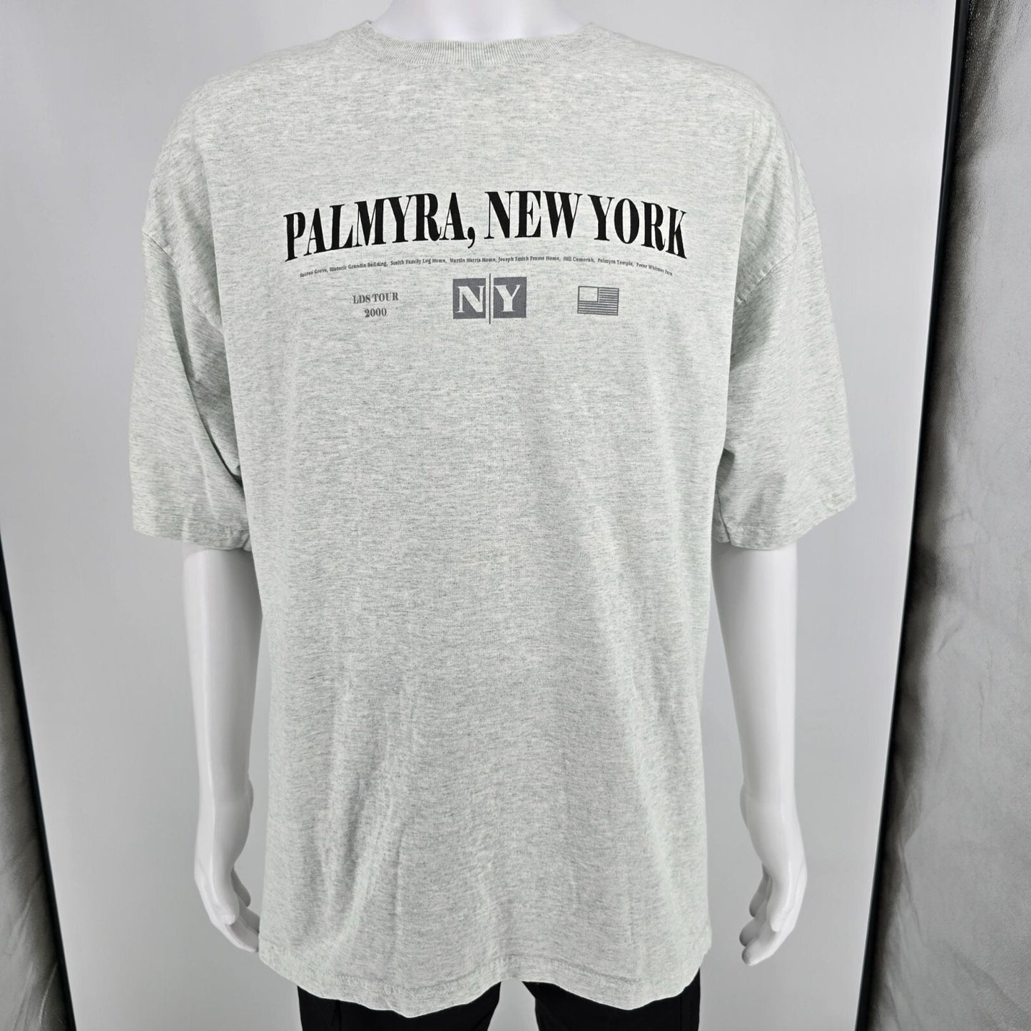 Vintage Y2K Palmyra, New York LDS Tour 2000 Latter-Day Saints Gray T-Shirt (XXL)