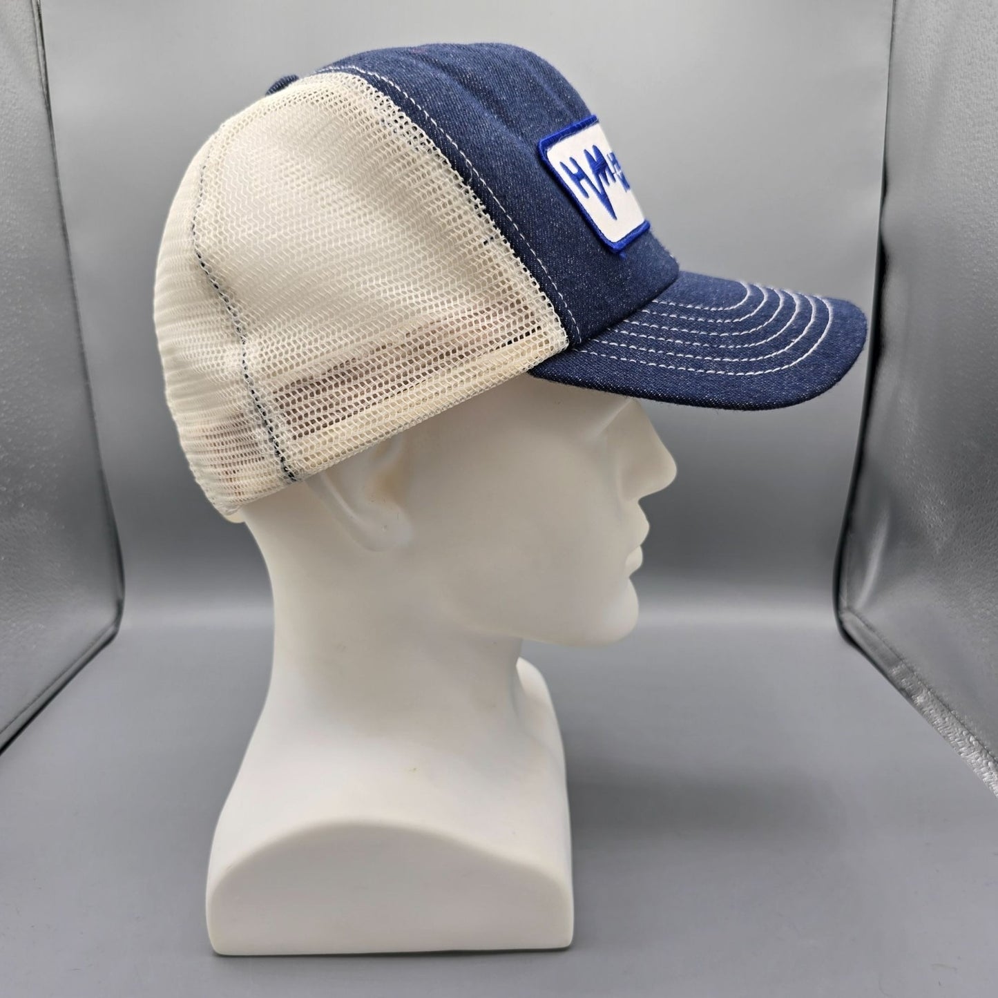 Vintage 1980s HVM High Voltage Maintenance Denim Trucker Hat (OSFA) *Damaged