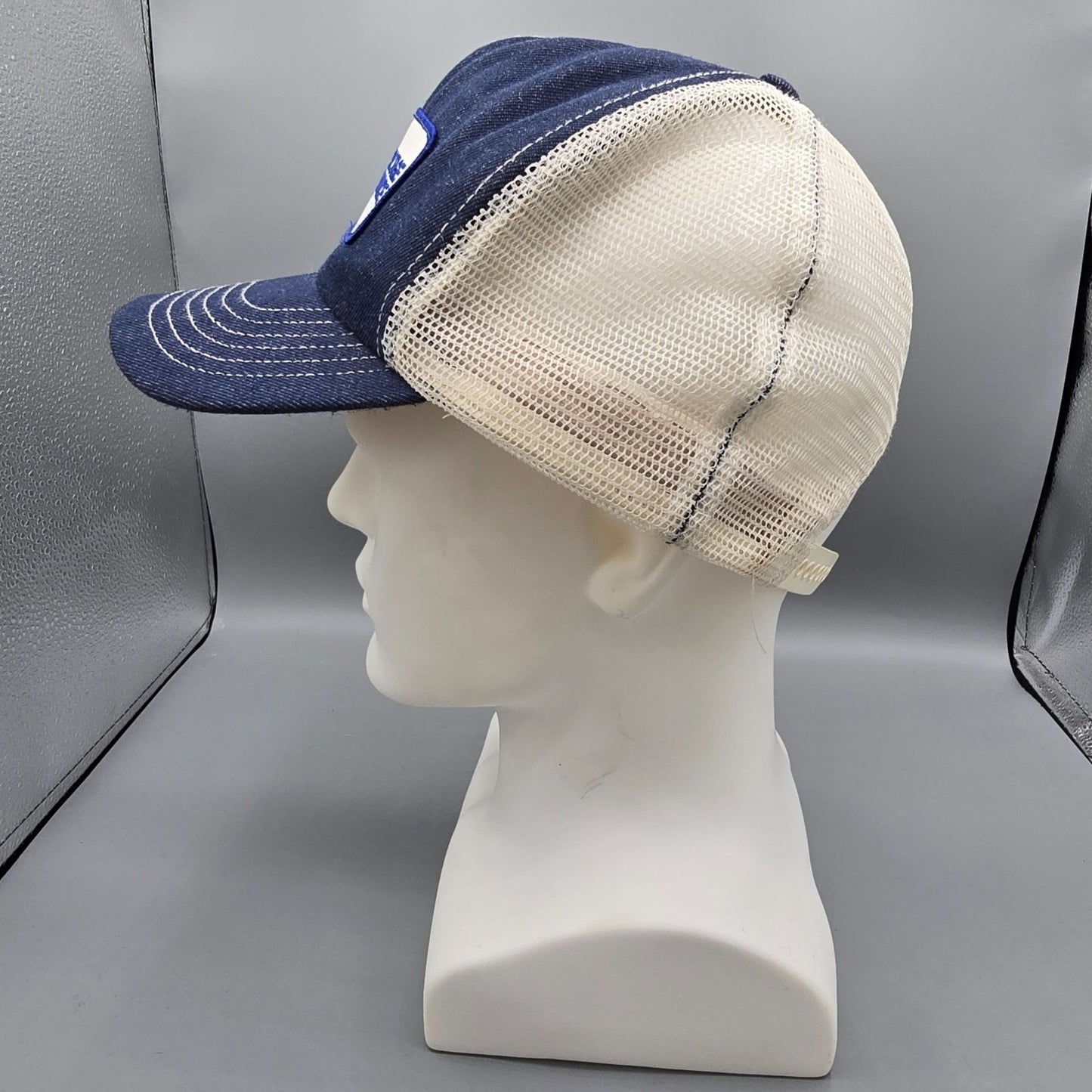 Vintage 1980s HVM High Voltage Maintenance Denim Trucker Hat (OSFA) *Damaged