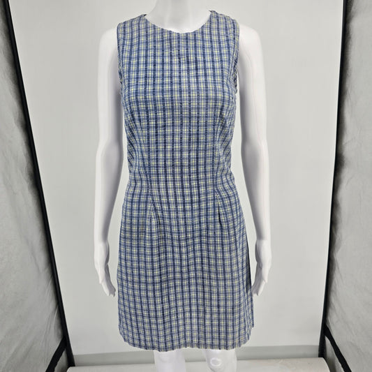 Vintage 1990s Tart Cotton Plaid Made in USA Sleeveless Shift Dress (XS/2)