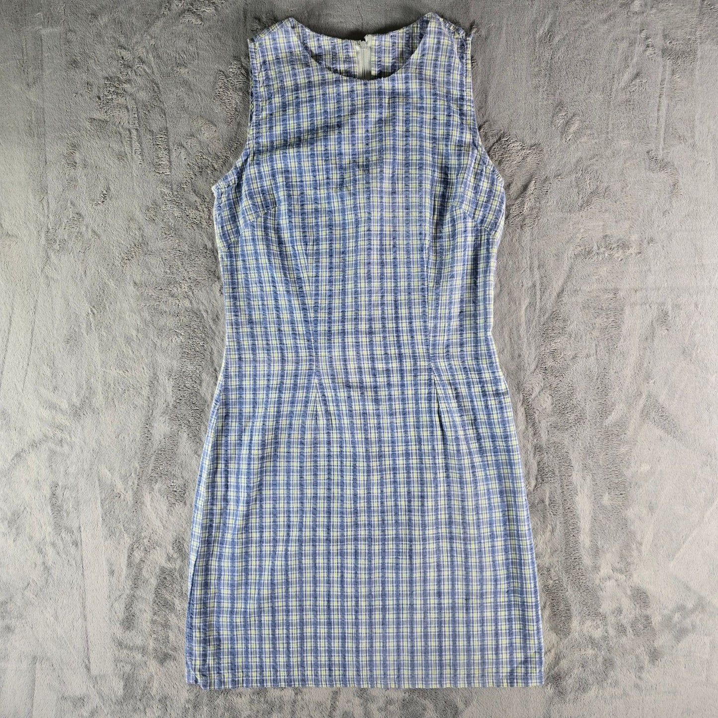 Vintage 1990s Tart Cotton Plaid Made in USA Sleeveless Shift Dress (XS/2)