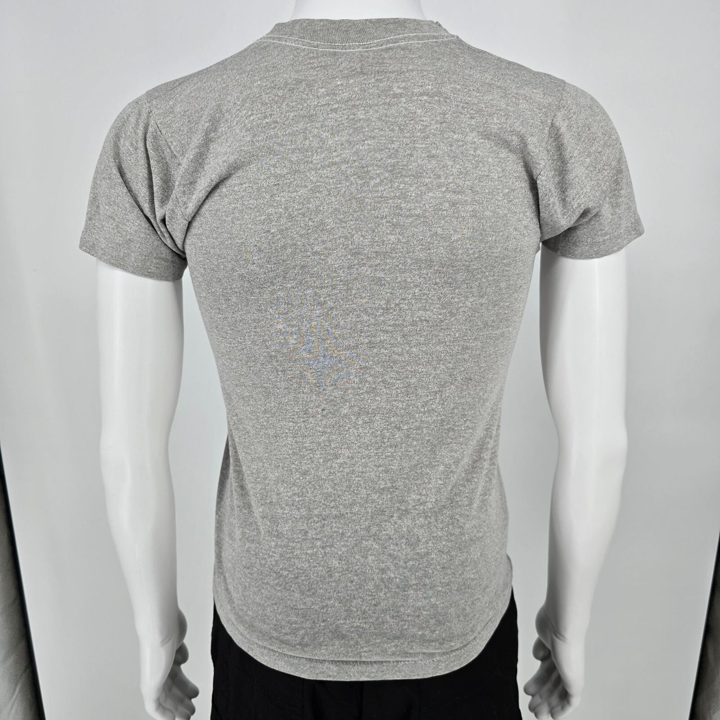 Vintage 1980s Screen Stars Biofitness Institute Manhattan Gray Gym T-Shirt (XS)