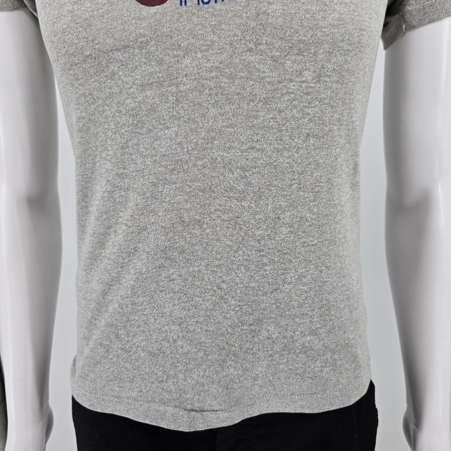 Vintage 1980s Screen Stars Biofitness Institute Manhattan Gray Gym T-Shirt (XS)