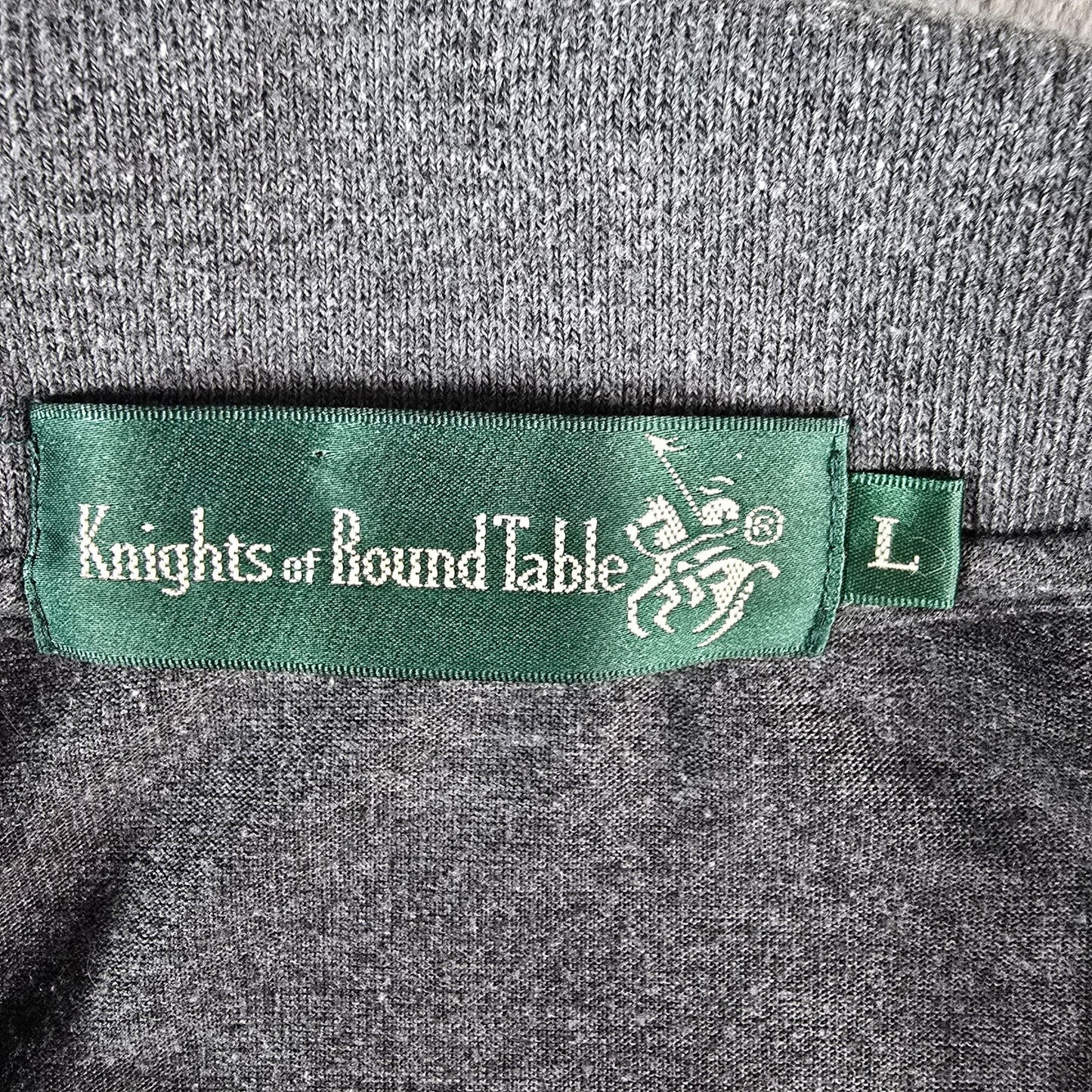 Vintage 1990s Knights of the Round Table Striped Rayon Blend Polo Shirt