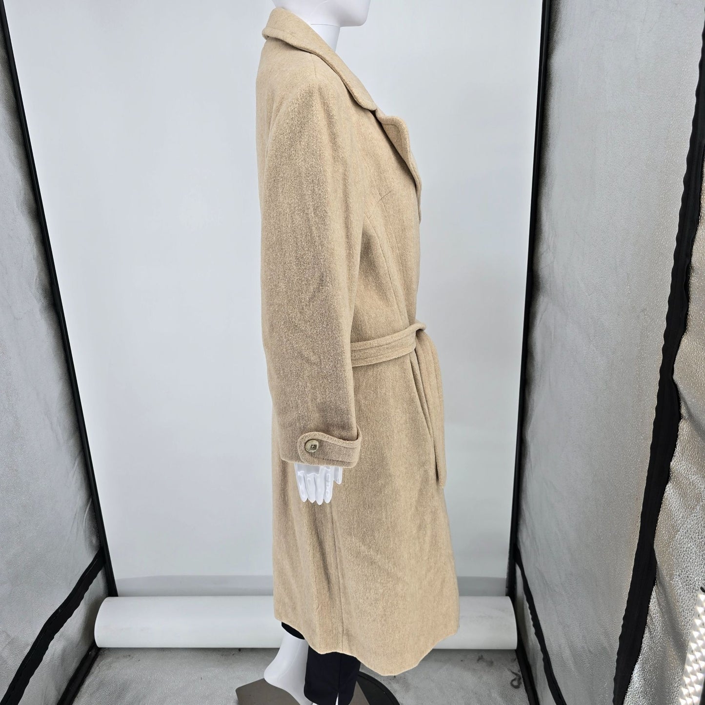 Vintage 1970s Briarlee New York Union Made Camel-Tone Belted Wrap Coat (Large)