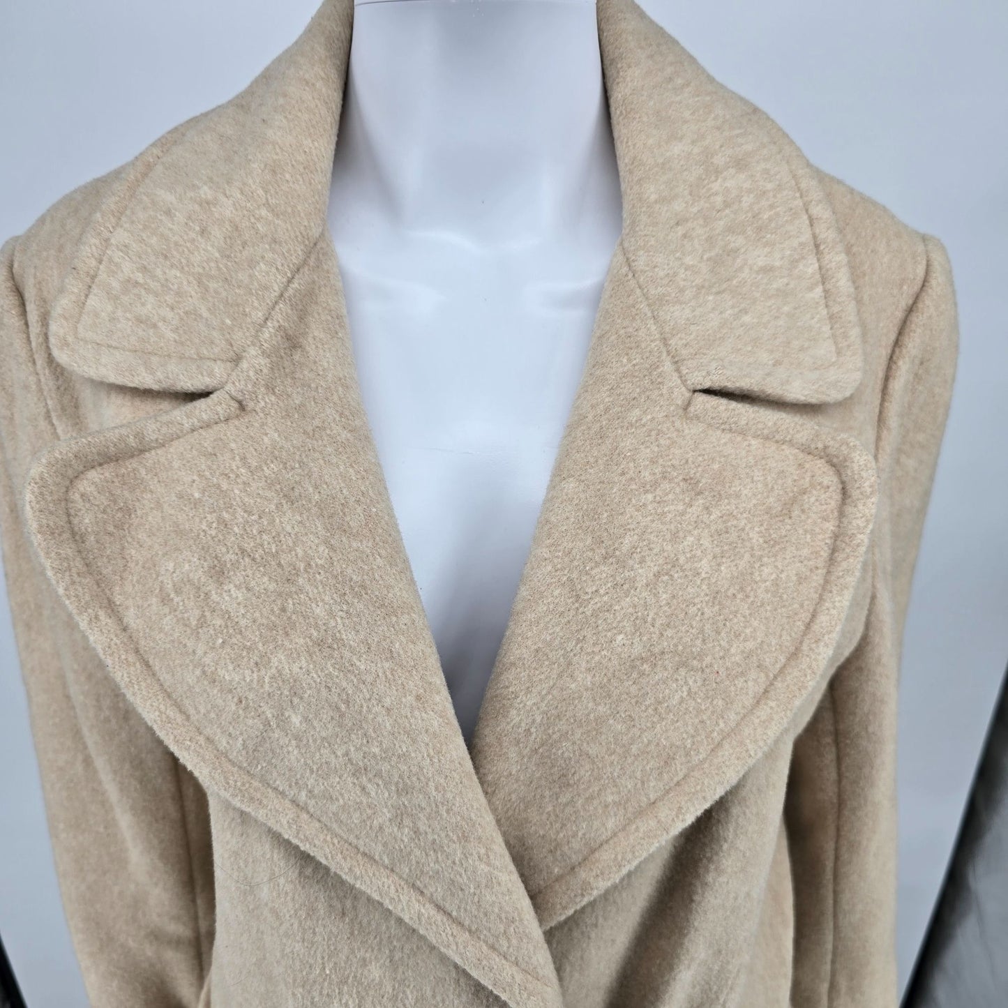 Vintage 1970s Briarlee New York Union Made Camel-Tone Belted Wrap Coat (Large)