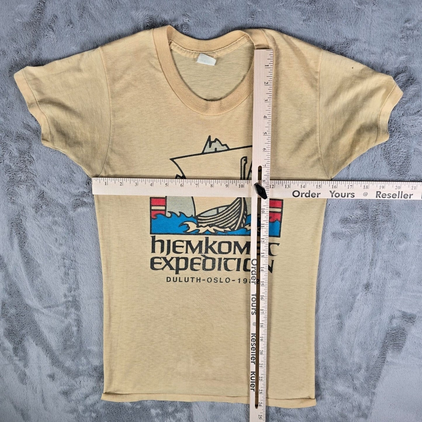 RARE Vintage 1982 Hjemkomst Expedition Duluth to Oslo Viking Ship T-Shirt (XS)