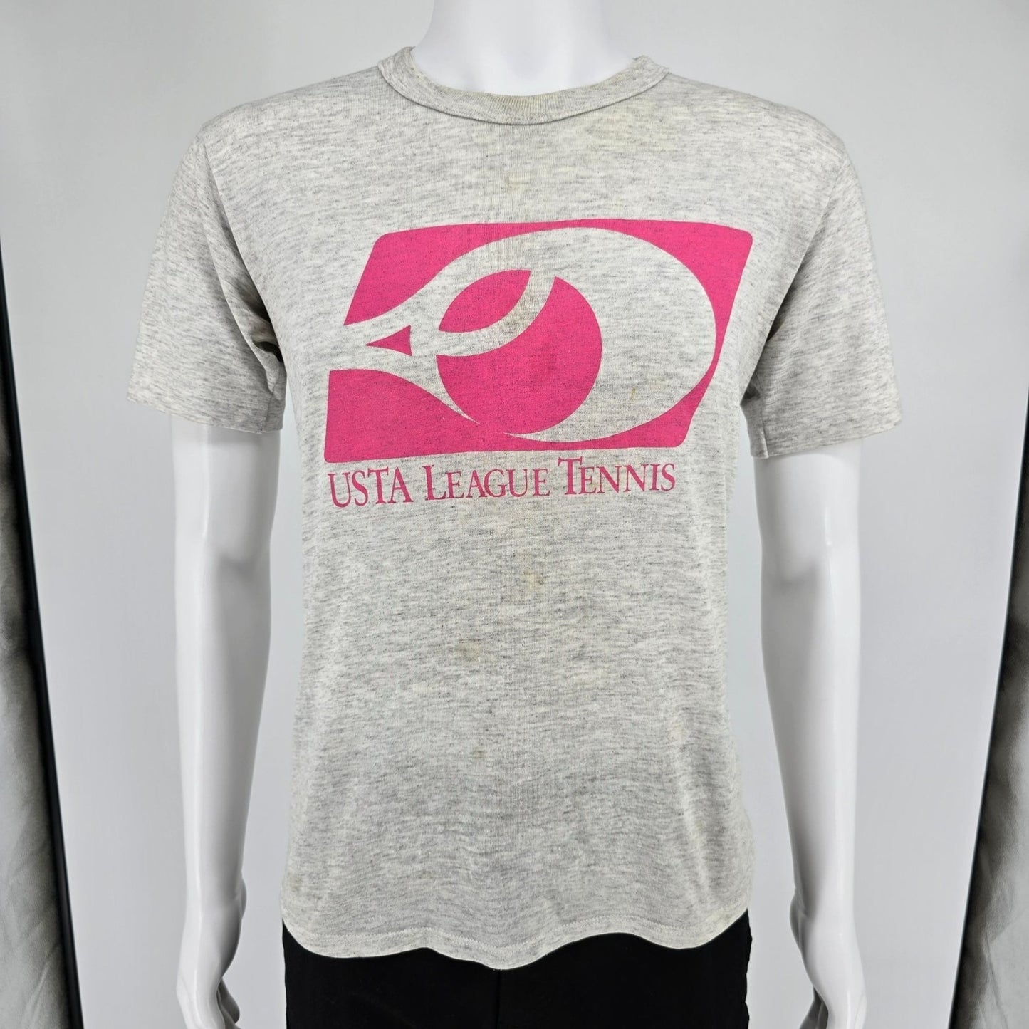 Vintage 1980s Russell Athletic USTA League Tennis Heather Gray T-Shirt (M)