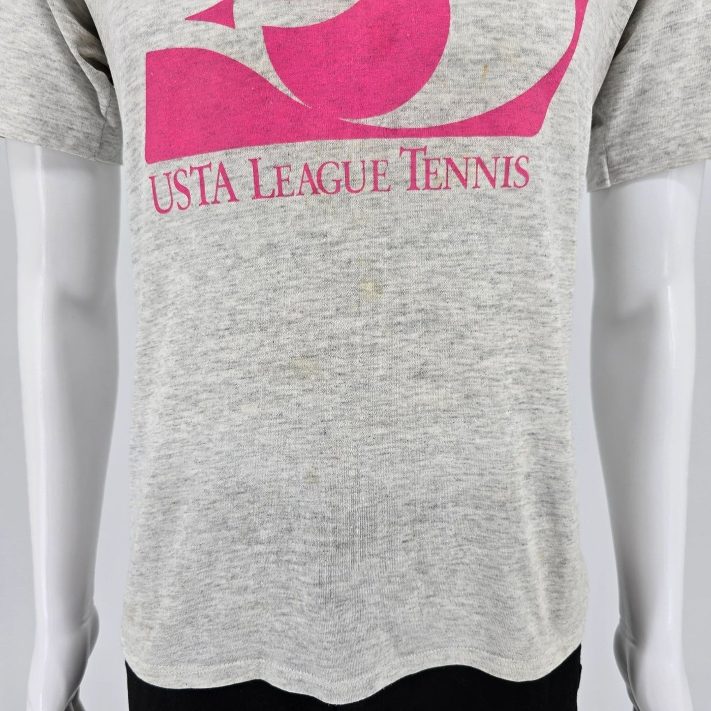 Vintage 1980s Russell Athletic USTA League Tennis Heather Gray T-Shirt (M)