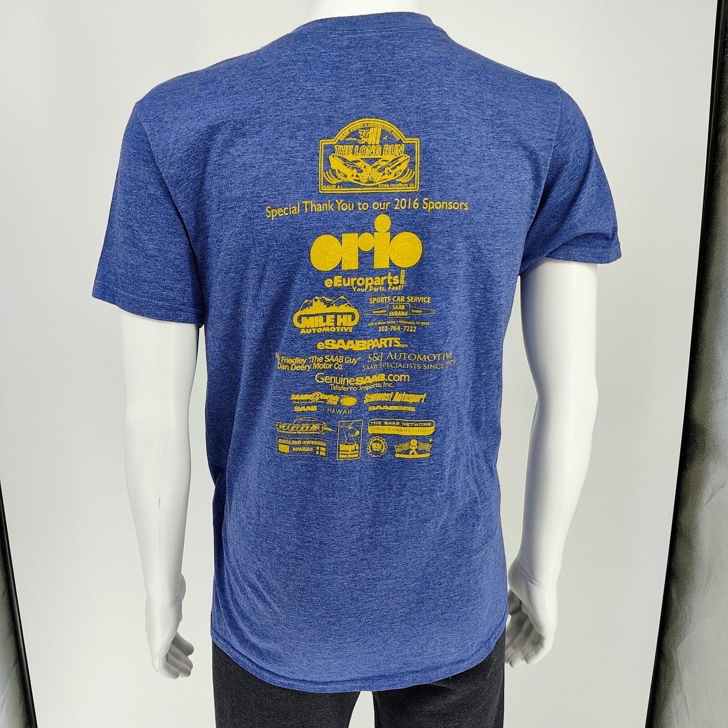 Saab Owner's Convention 2016 Stone Mount, GA The Long Run Graphic T-Shirt (M)