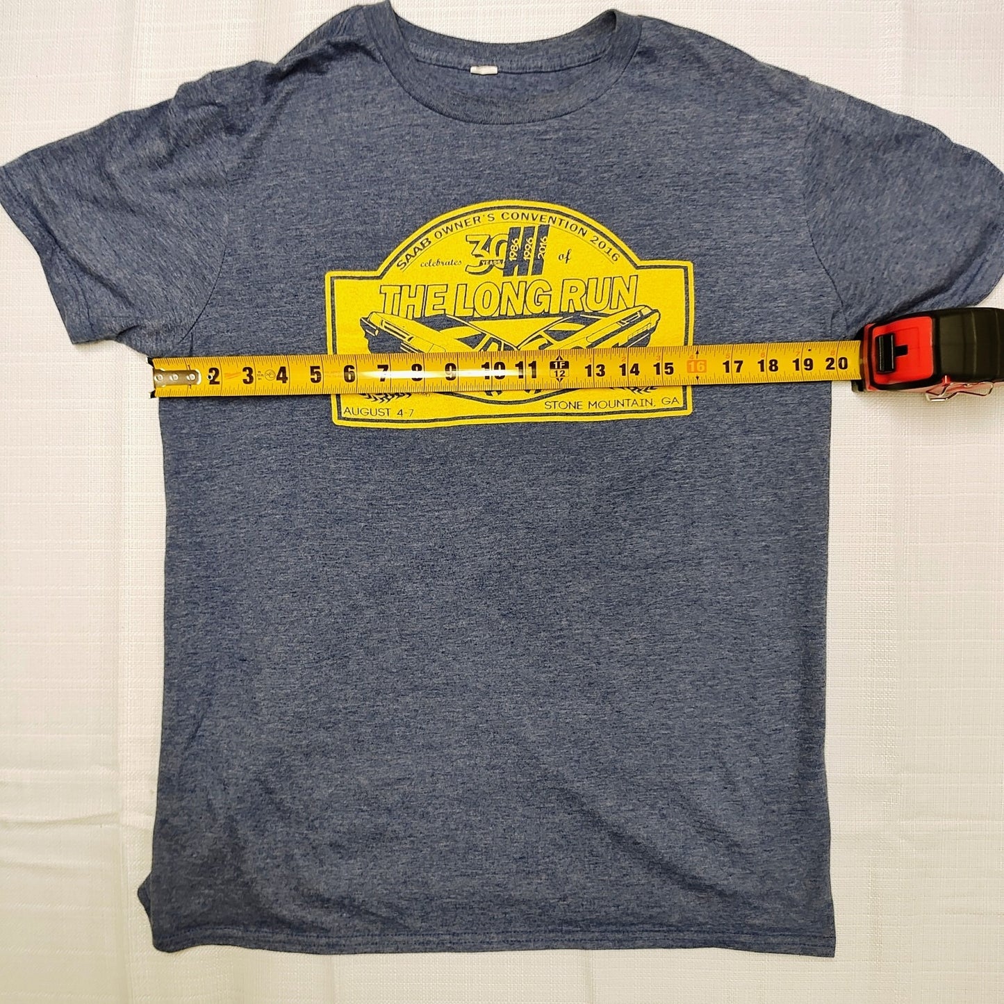 Saab Owner's Convention 2016 Stone Mount, GA The Long Run Graphic T-Shirt (M)
