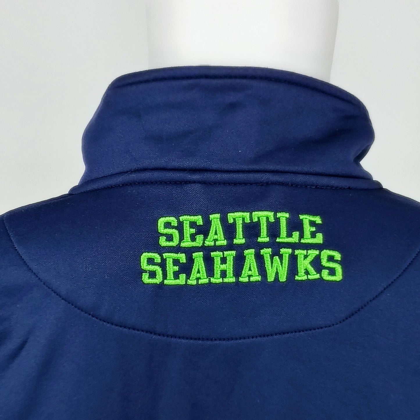 NFL G-III Apparel Seattle Seahawks Quarter-Zip Blue/Green Pullover Jacket (L)