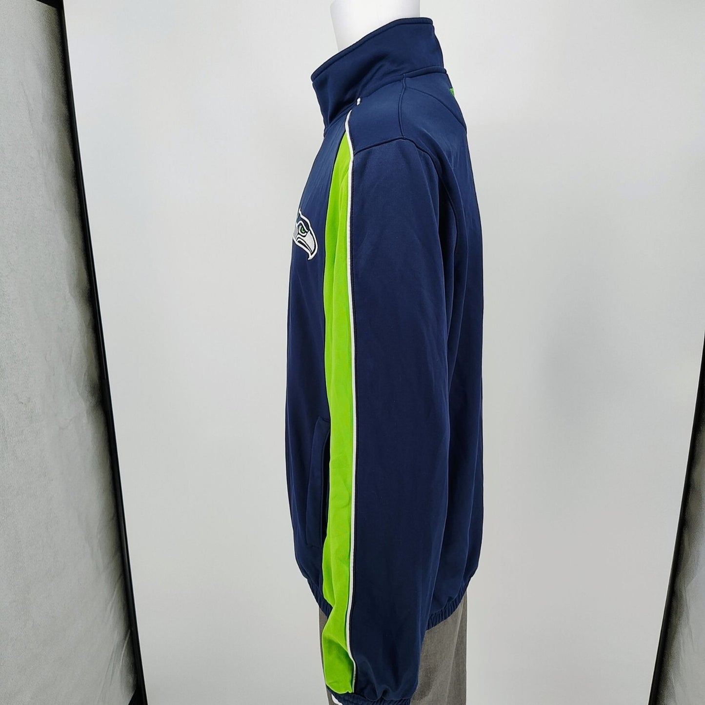 NFL G-III Apparel Seattle Seahawks Quarter-Zip Blue/Green Pullover Jacket (L)
