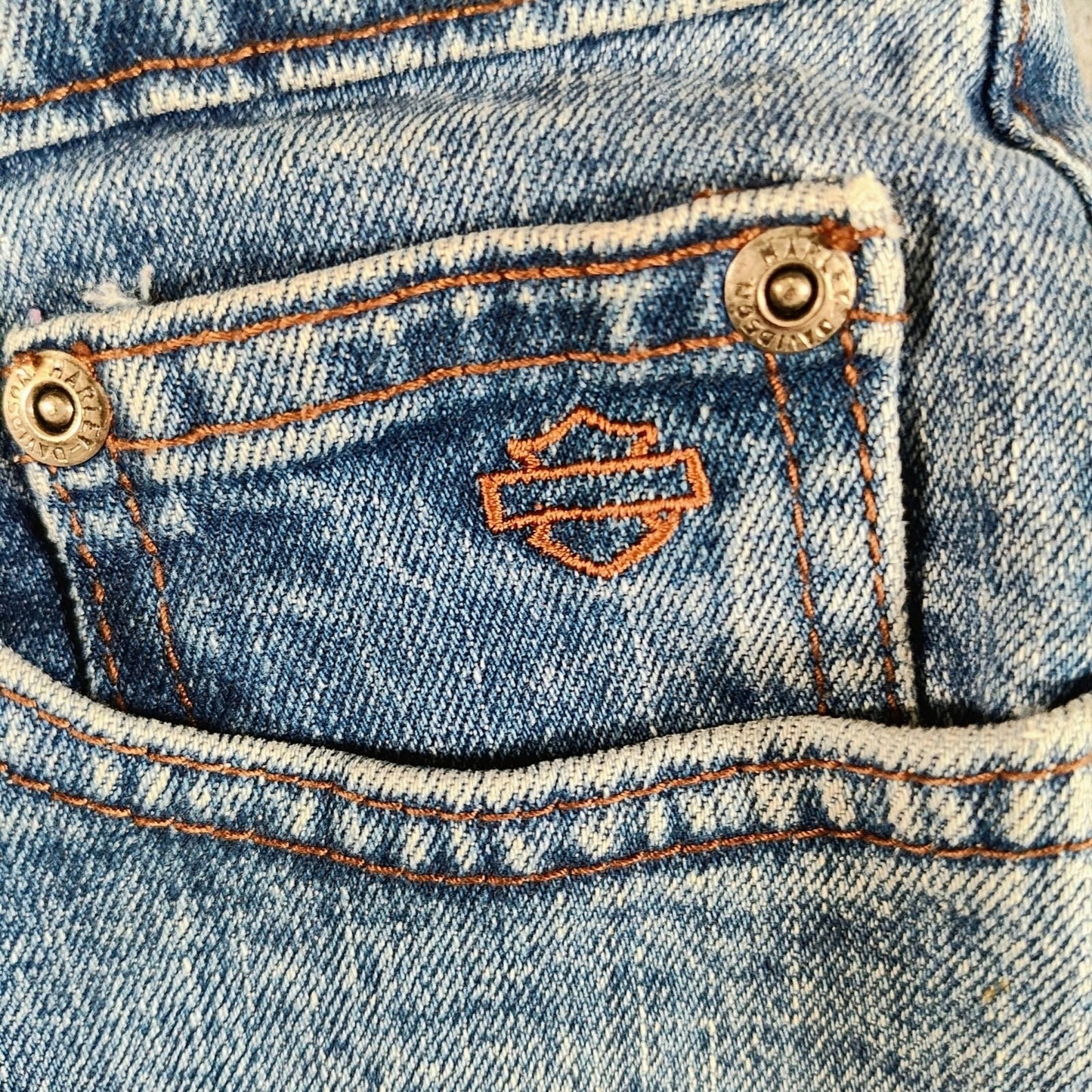 Harley-Davidson 2005 Womens DIY Cut Off Frayed Hem Denim Jean Shorts (Size 4P)