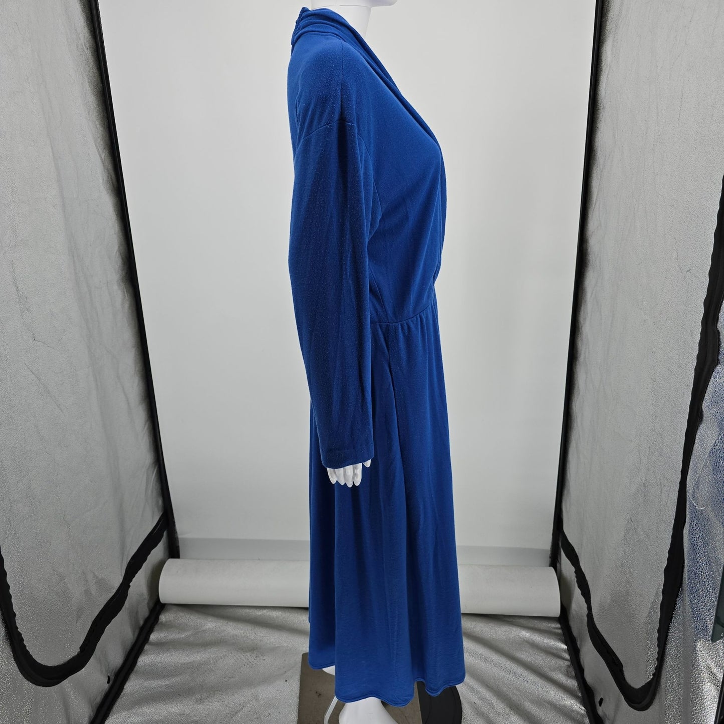 Vintage  1980s Petrina and Company Royal Blue Belted Surplice Dress (14/L)