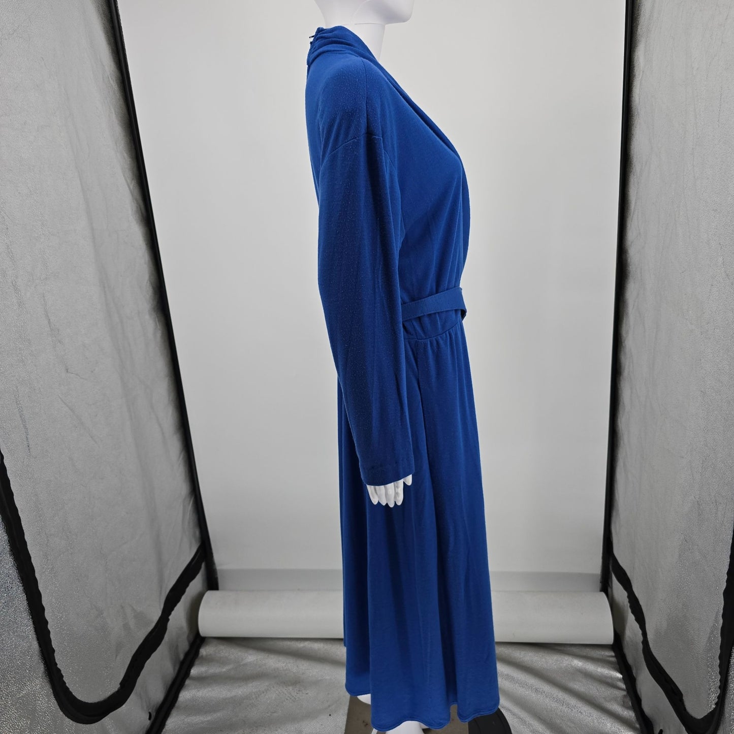 Vintage  1980s Petrina and Company Royal Blue Belted Surplice Dress (14/L)