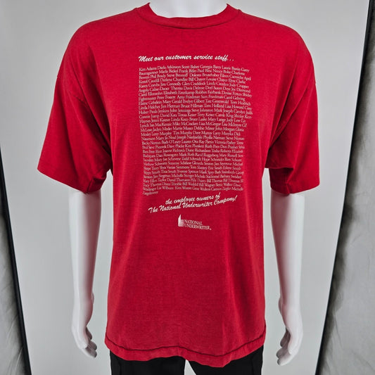 Vintage 1990s National Underwriter "An Employee Owned Company" Red T-Shirt (XXL)