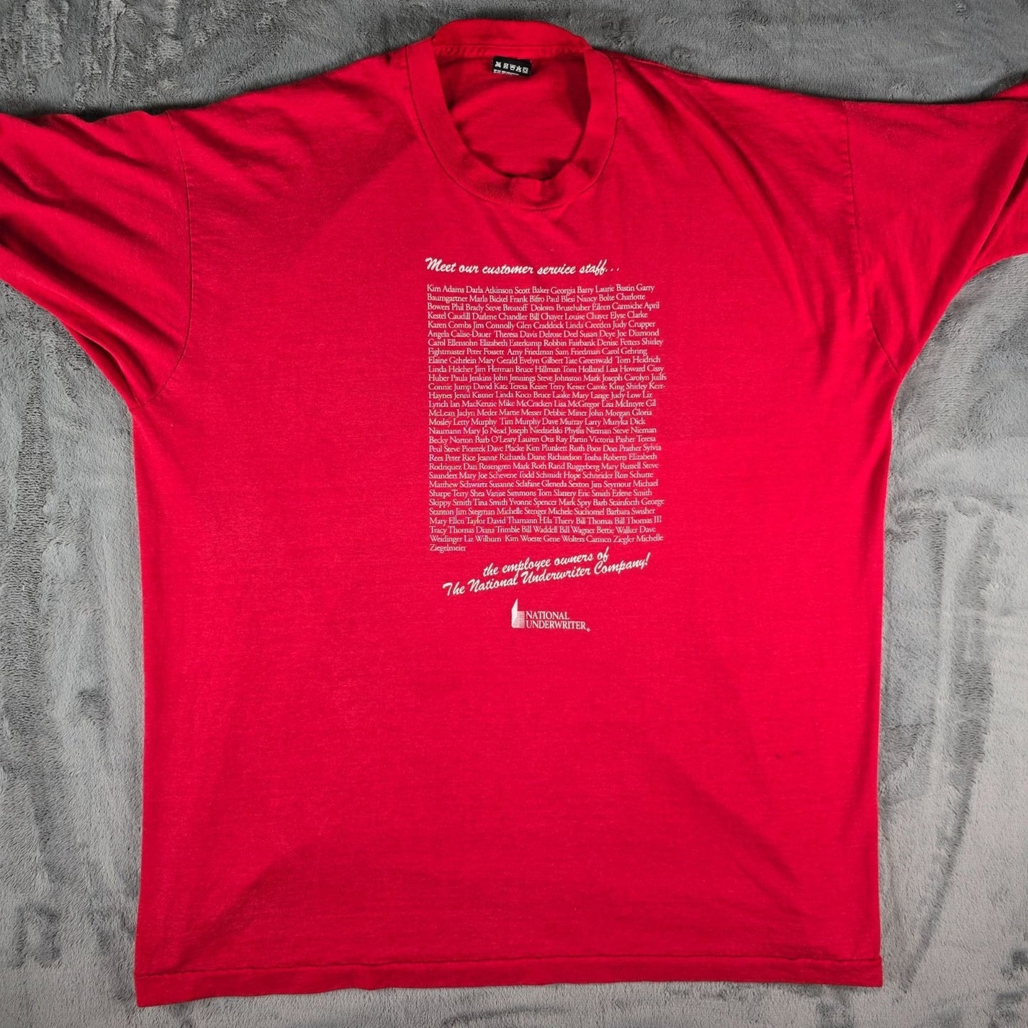 Vintage 1990s National Underwriter "An Employee Owned Company" Red T-Shirt (XXL)