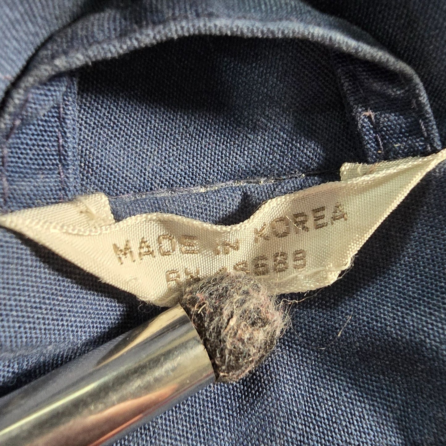 Vintage 1970s Misty Valley Women's Blue Contrast Stitch Belted Car Coat (M/L)