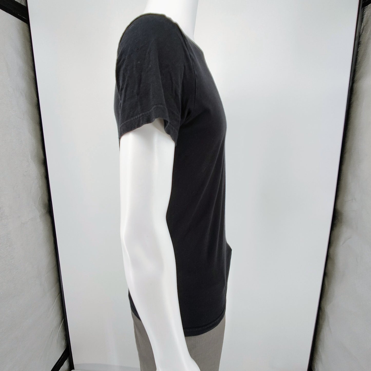 Polo Ralph Lauren Classic Fit Black Crew Neck T-Shirt Red Pony Hem Logo (M)