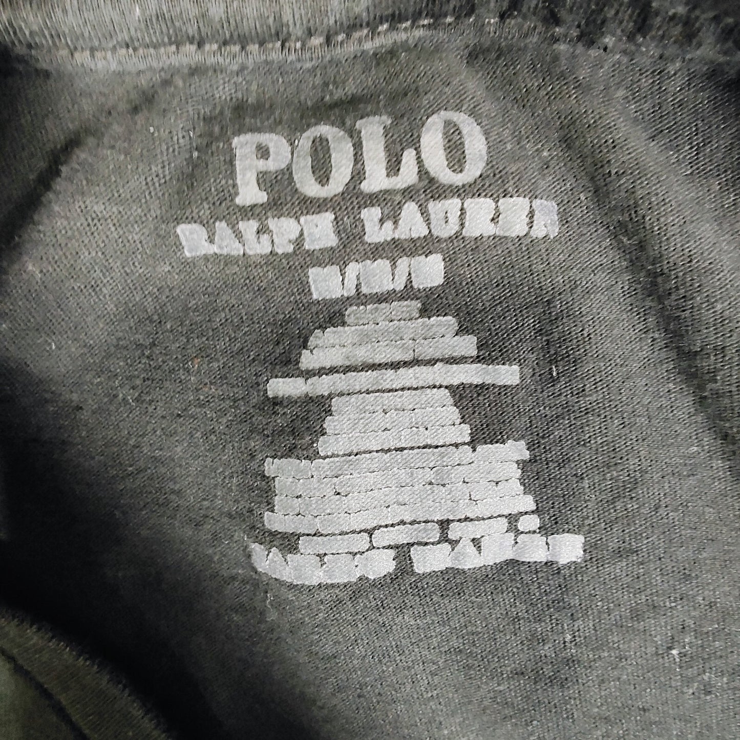 Polo Ralph Lauren Classic Fit Black Crew Neck T-Shirt Red Pony Hem Logo (M)