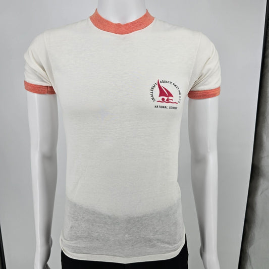 Vintage 1970s Smallcraft Aquatic First Aid CPR National School Ringer Tee (XS)