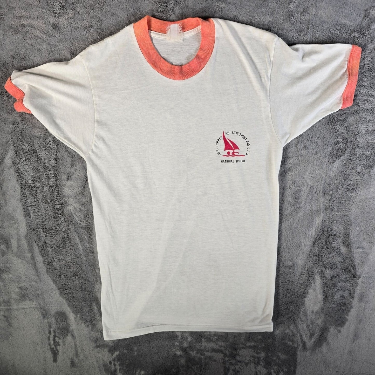 Vintage 1970s Smallcraft Aquatic First Aid CPR National School Ringer Tee (XS)
