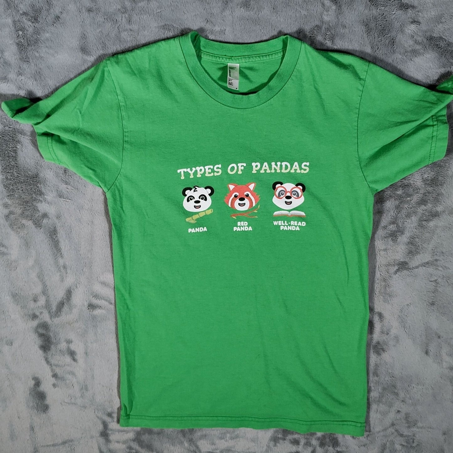 American Apparel Types Of Pandas Panda Red Panda Well-Read Panda T-Shirt (Small)