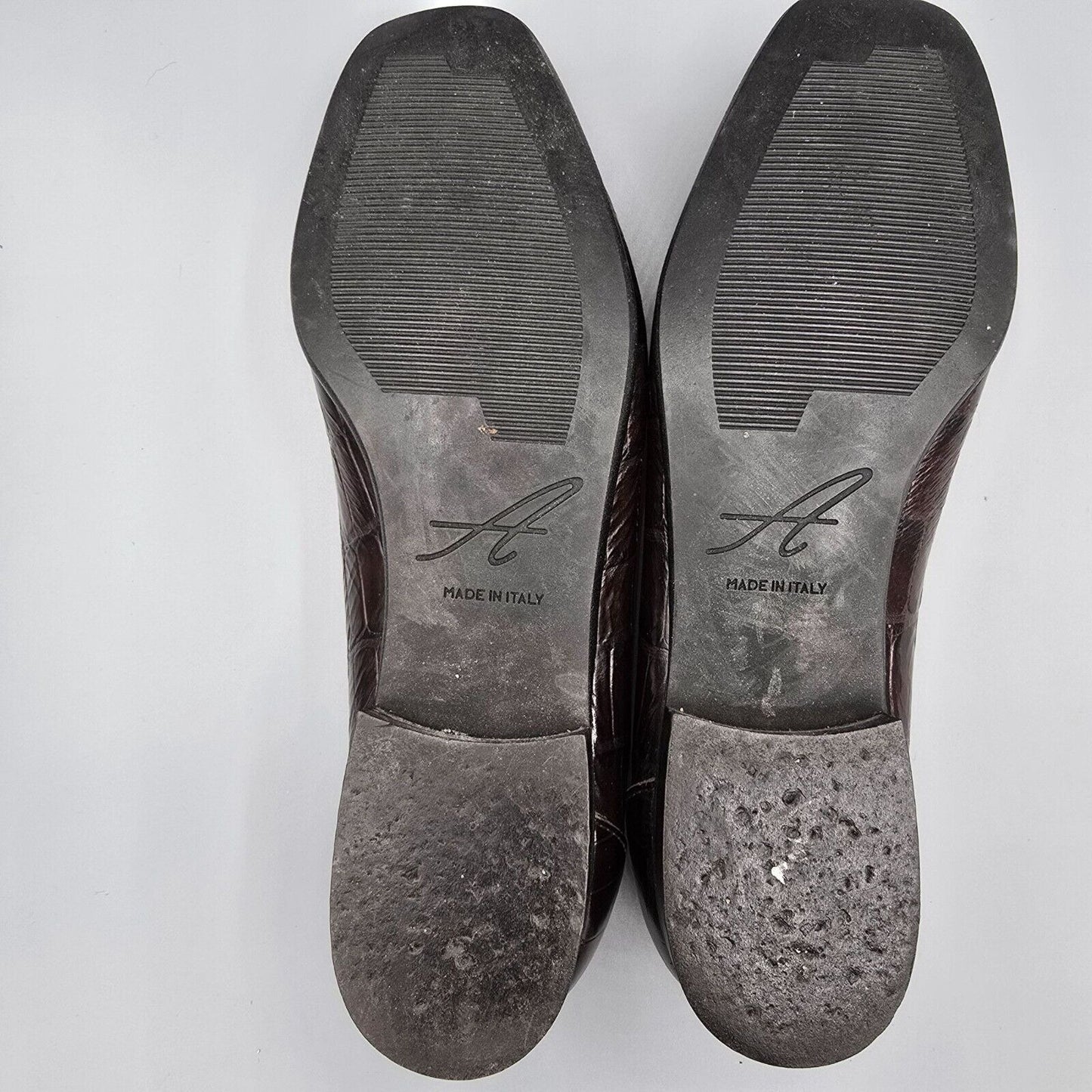 Vintage Women's Amalfi Italy Embossed Crocodile Print Leather Loafers (8.5B)
