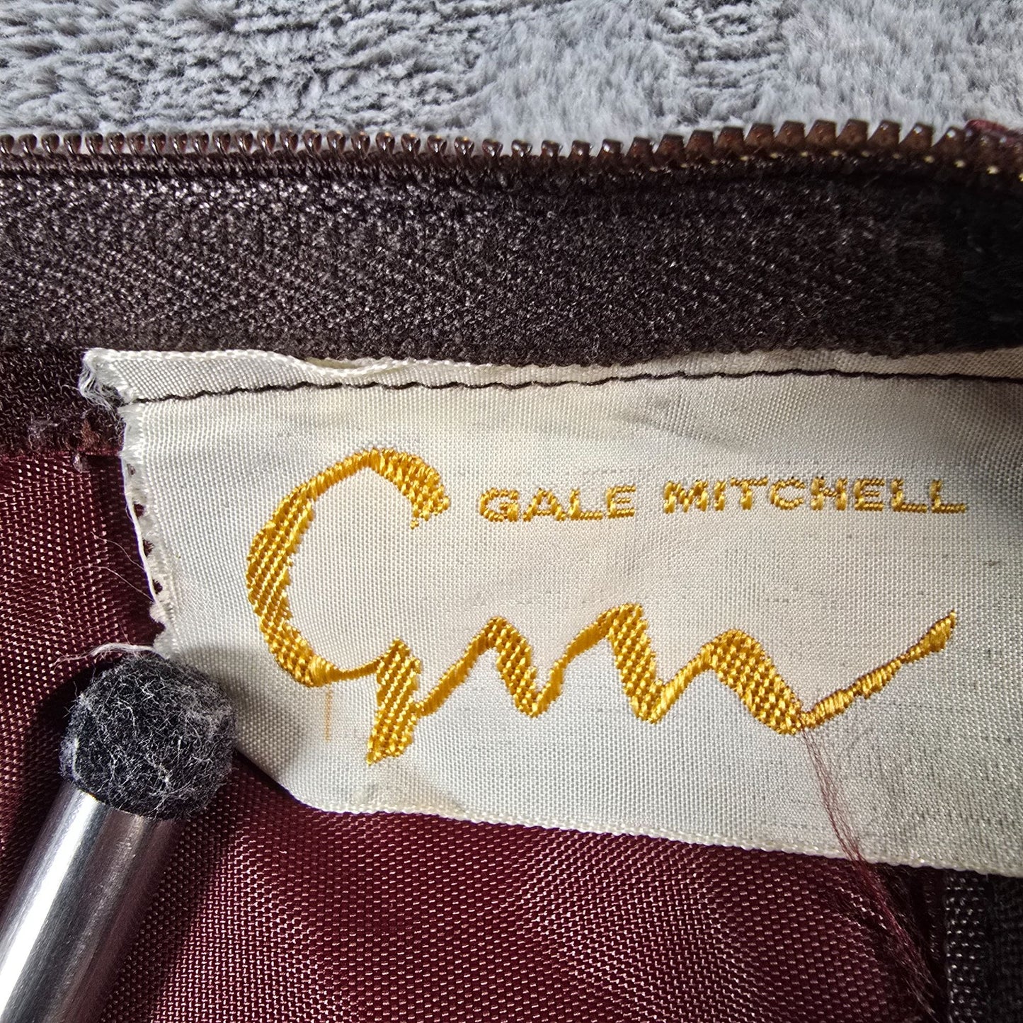 Vintage 1960s Gale Mitchell Brown Sleeveless Satin Bow Midi Cocktail Dress (M)