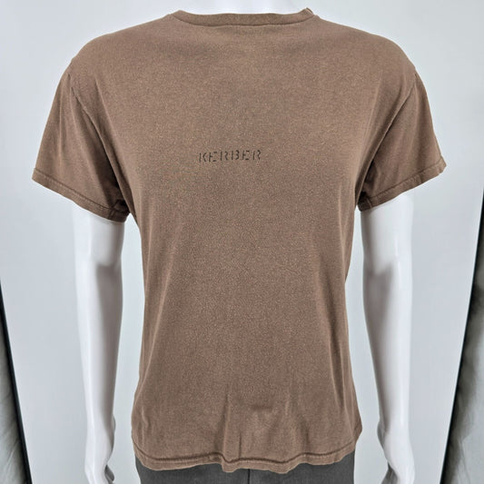 Vintage Y2K "KERBER" Name Stencil Military Brown U.S. Army Style T-Shirt (M/L)