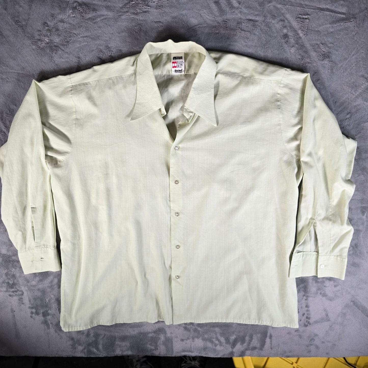 Vintage 1970s Rawe Rheda Light Green Wide Collar European Dress Shirt (XXXL)