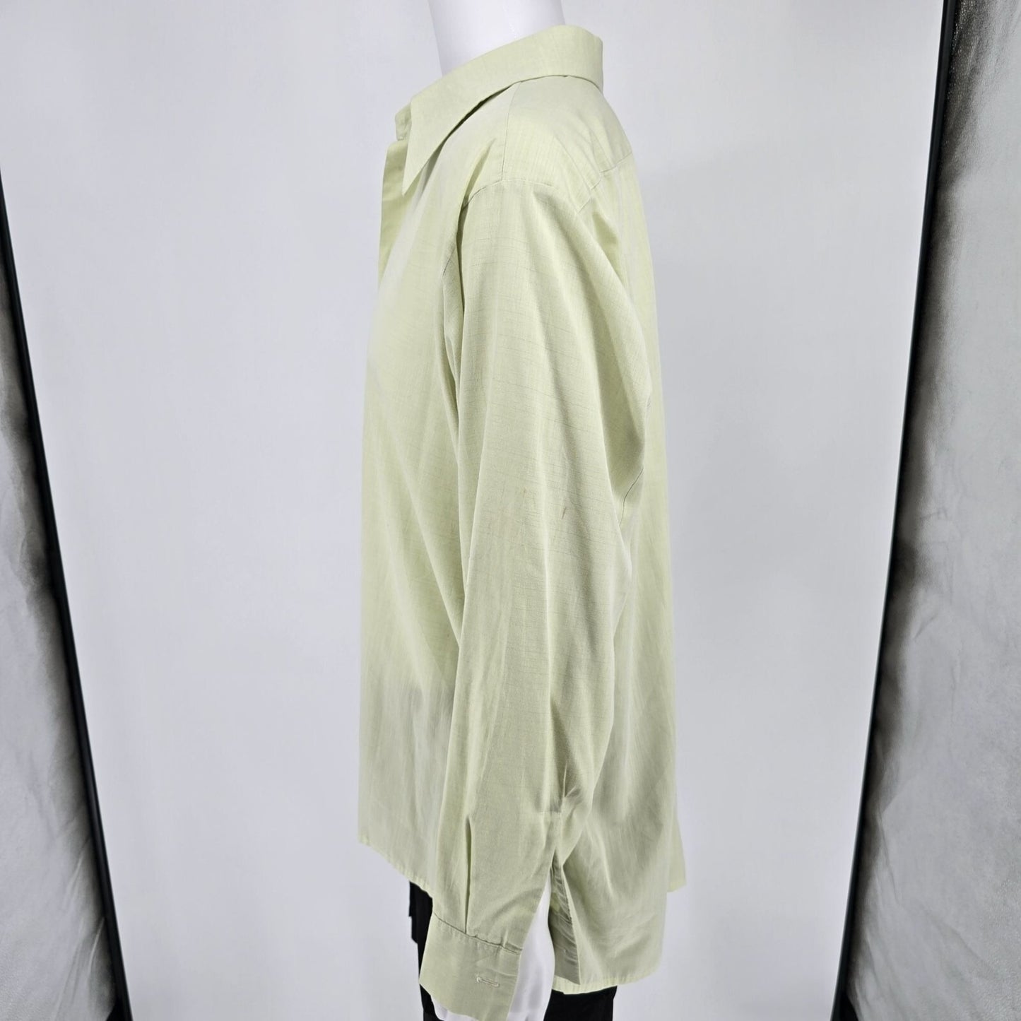Vintage 1970s Rawe Rheda Light Green Wide Collar European Dress Shirt (XXXL)