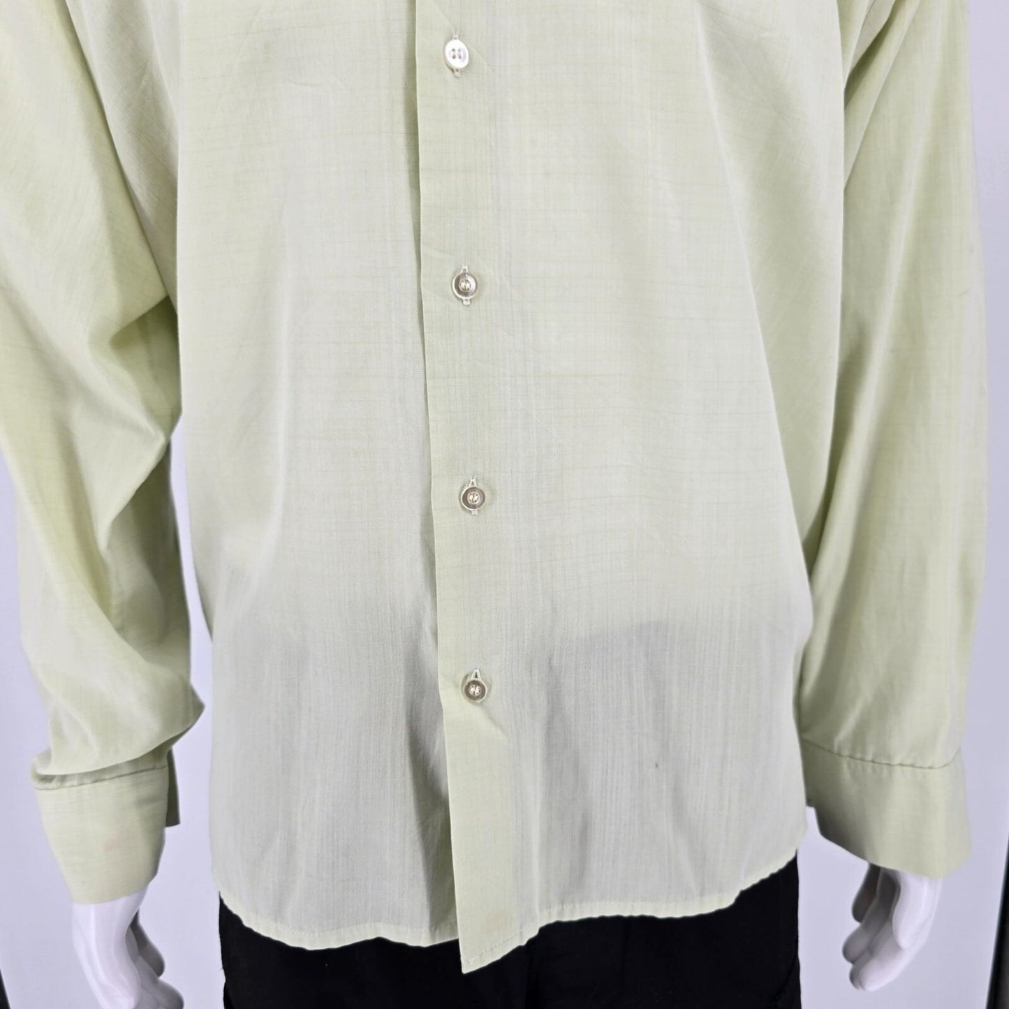 Vintage 1970s Rawe Rheda Light Green Wide Collar European Dress Shirt (XXXL)