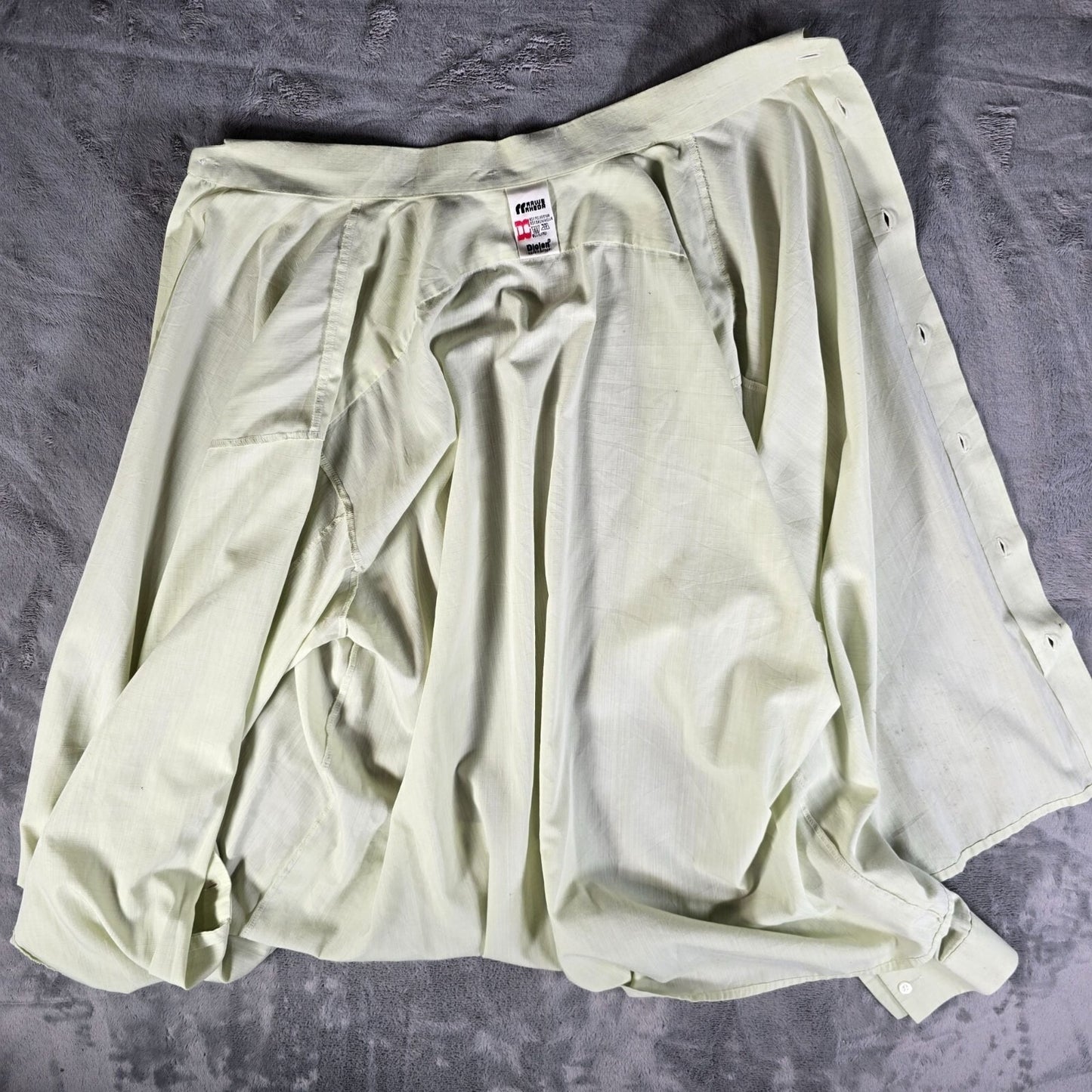 Vintage 1970s Rawe Rheda Light Green Wide Collar European Dress Shirt (XXXL)