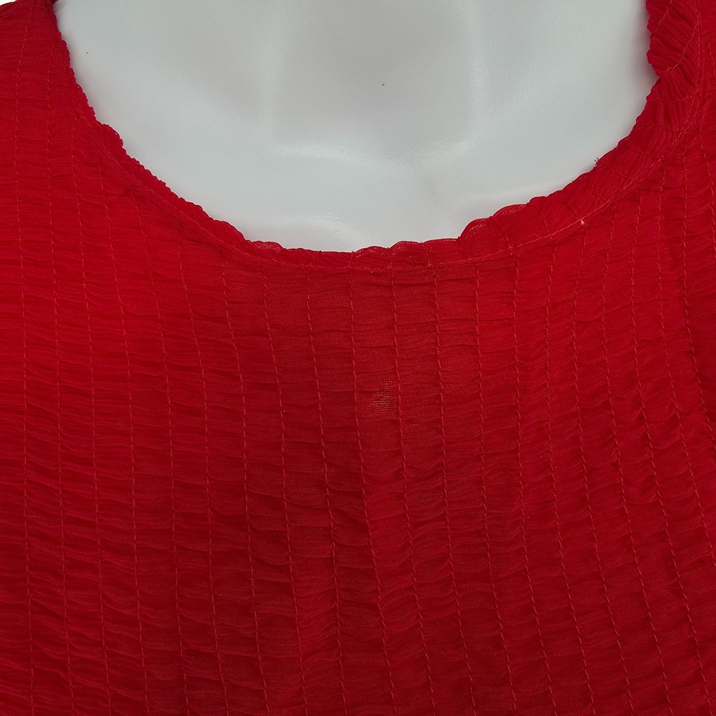 Vintage Late 1950s Syd Chicago Red Rayon Fit and Flare Belted Party Dress (S)